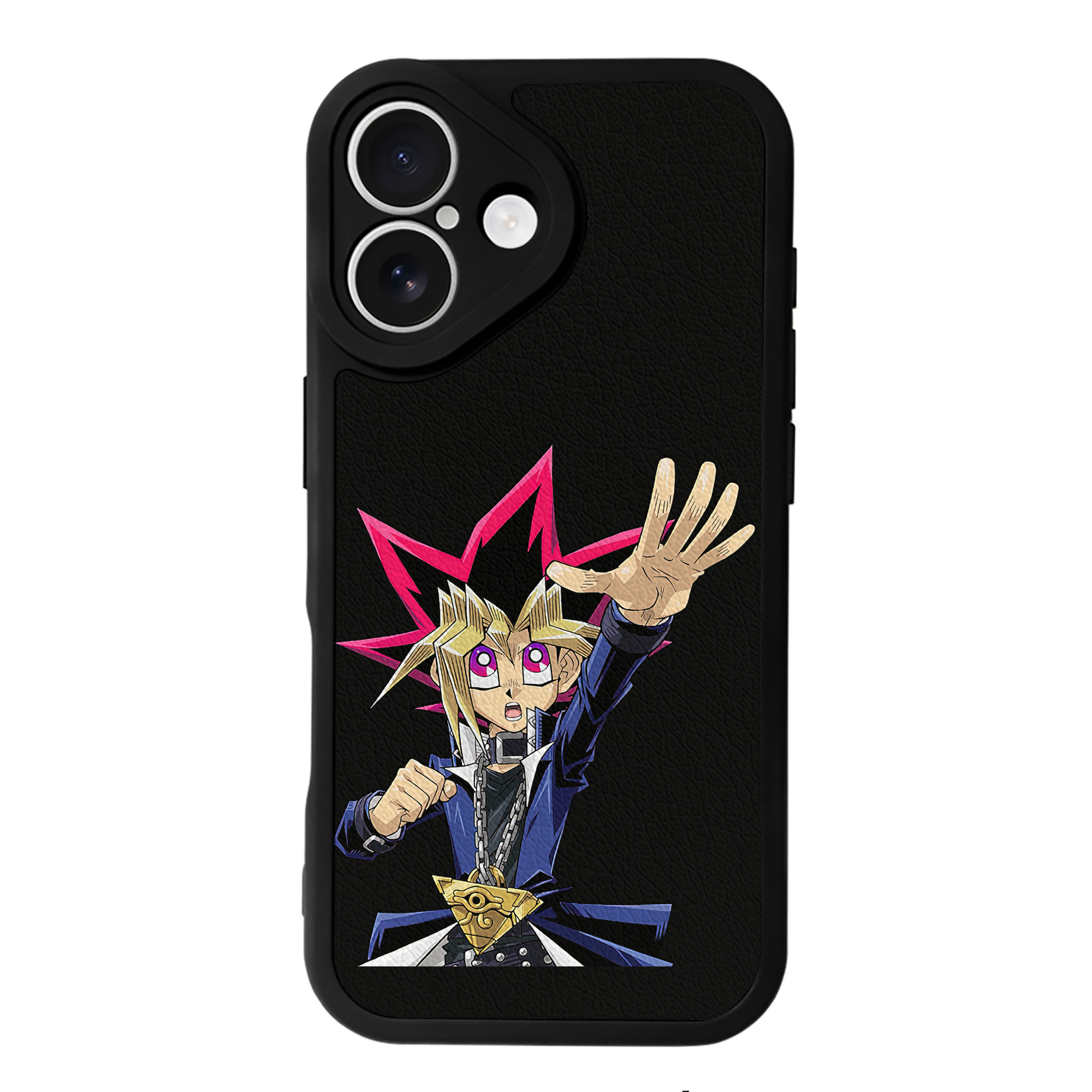 （画像用） 遊☆戯☆王 Yu-Gi-Oh! 【iPhone 16シリーズ対応】シリコンスマホケース（レザー調） 材質：シリコン